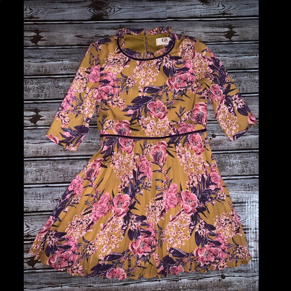 Girls 5 Gianni Bini Floral purple & yellow Dress